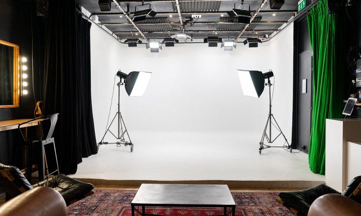 The white cyclorama in the Prime studio